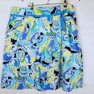 Clothing Co. side zip colorful skirt w/ribbon XL